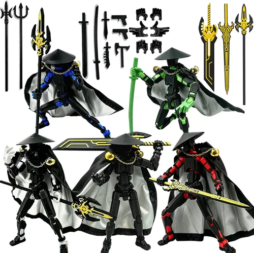 Vista 9 de DANONI Titan 13 - Juego de figuras de acción de Lucky Robot 13 impresas en 3D Las figuras de acción de robot movibles multiarticuladas incluyen un
