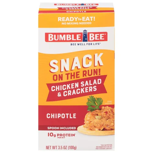 Vista 28 de Bumble Bee Snack on the Run BBQ - Kit de ensalada de pollo con galletas, 3.5 onzas, lista para comer, cuchara incluida, aperitivo de proteína