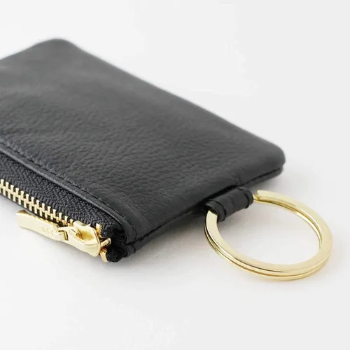 Vista 10 de Slip-On OSL-2002-BK Key Pouch, Mini, Black, Genuine Leather, Key Case, Accessory Case