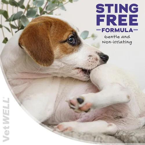 Vista 4 de VetWELL Spray de hidrocortisona para perros y gatos – Alivio de picazón en la piel de puntos calientes, picaduras, rasguños, piel irritada