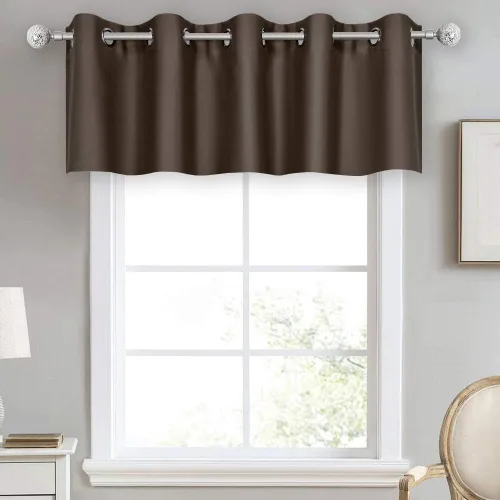 Vista 18 de DECOVSUN Cenefa de cortina opaca amarilla brillante para ventanas de cocina, cenefa opaca con ojales para dormitorio, cenefa corta y recta para sala