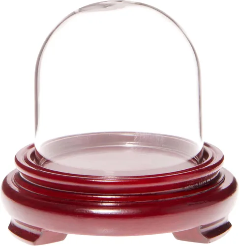 Vista 2 de Plymor Cúpula de cristal de 2.5 x 2.5 pulgadas (base con patas de chapa de madera negra)