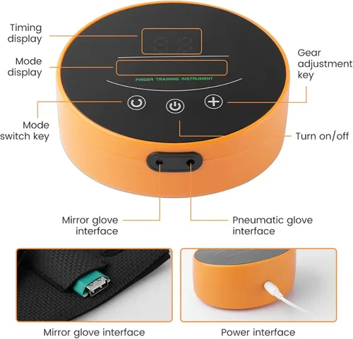 Vista 9 de Rehabilitation Robot Gloves, Hemiplegia Finger Rehabilitation Training Equipment, Stroke Hand Splint, for Hand Function Recovery