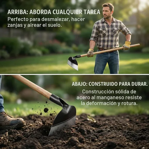 Vista 2 de MAGICLULU Cabezal de azada de jardín, herramienta de jardín resistente para deshierbe, aflojamiento de suelo resistente, piratería, paisajismo
