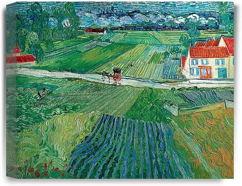 Vista 23 de IPIC - Campo de trigo con cuervos, reproducción artística de Vincent Van Gogh. Lienzo de giclée para decoración del hogar 10#F (20 x 16)