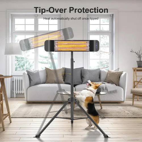 Vista 8 de Pasapair Calentador eléctrico para patio, calentador infrarrojo inteligente para interiores, temporizador de 24 horas con control de aplicación