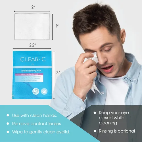 Vista 5 de Toallitas transparentes para párpados C prehumedecidas para ojos secos, toallitas de limpieza de párpados sin enjuague, toallitas de viaje envueltas