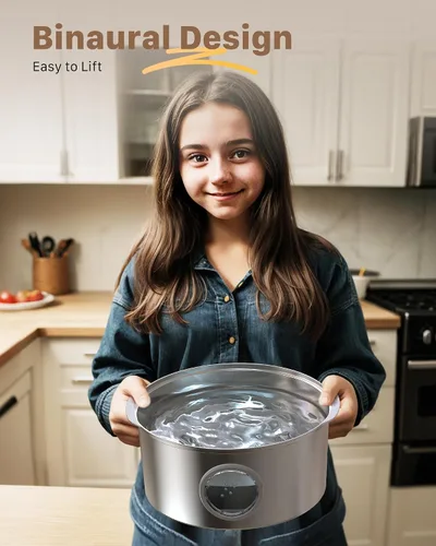 Vista 3 de Fuente de agua para mascotas para perros grandes: fuente de agua de metal para perros - Fuentes silenciosas para gatos grandes - Fuentes de agua