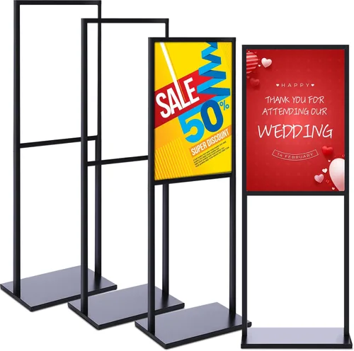 Vista 8 de Blulu Paquete de 2 soportes de póster para exhibición de 24 x 32 pulgadas, soporte para carteles deslizantes de hasta 9.47 libras, soporte de póster