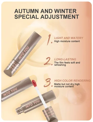 Vista 4 de INTO YOU Brillo de labios, mancha de labios de larga duración, tinte de labios, brillo voluminizador de labios, brillo labial con purpurina, lápiz