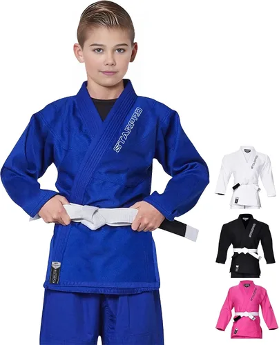 Vista 9 de Starpro BJJ Gi Kids - Jiu-Jitsu Uniform With Free White Belt Blanco