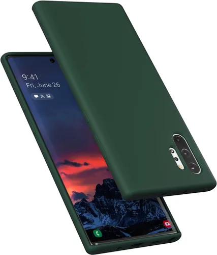 Vista 12 de Diseñada para Galaxy Note 10 Plus, goma de gel de silicona líquida a prueba de golpes, cojín de forro de tela de microfibra suave compatible