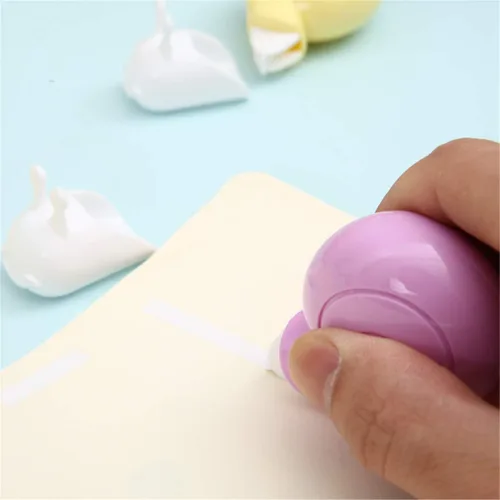 Vista 3 de Kawaii - Mini cinta de corrección de caracol fácil de usar para correcciones instantáneas, transparente, paquete de 4