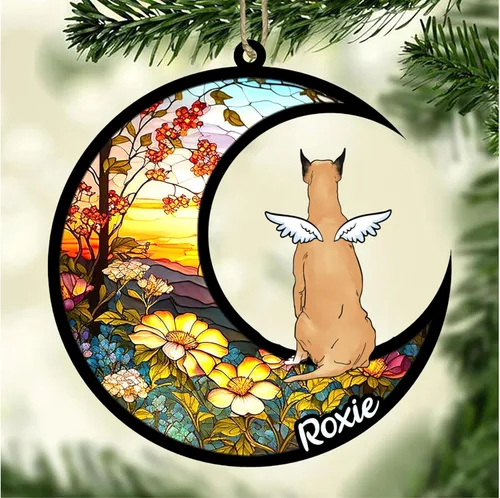 Vista 165 de LOVELYPOD Adorno de Navidad personalizado para perro Basset Hound (marrón) Basset Hound (marrón) adorno para atrapasoles de perro, razas de perros