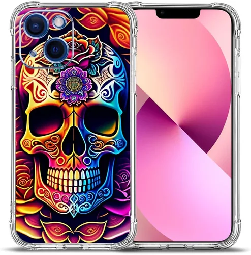 Vista 8 de Funda para iPhone 13 Pro Max, protección contra caídas de flores de mariposa azul, rosa, a prueba de golpes, carcasa protectora de cuerpo completo