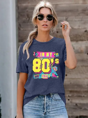 Vista 2 de Camisas de los años 80 para mujer, camiseta con estampado vintage de los años 80, ropa de fiesta casual de los años 80