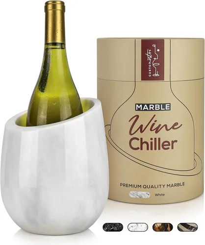 Vista 11 de Gusto Nostro Cubo enfriador de vino de mármol, enfriador de botellas de vino de 25.4 fl oz y enfriador de champán para fiesta, cocina, decoración