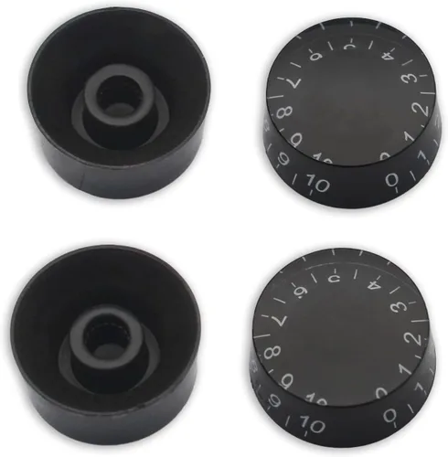 Vista 7 de SAPHUE 4 perillas de control de velocidad para guitarras eléctricas, guitarra, macetas, tono, botones de volumen (negro)