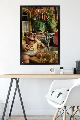 Vista 6 de Trends International Póster de pared de grupo dinosaurios, 22.375 x 34 pulgadas, versión enmarcada en negro