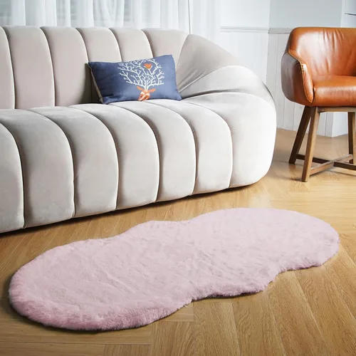 Vista 33 de Latepis Alfombra Pequeña Negra Esponjosa 2x3 pies Manta de Piel Sintética de Conejo Alfombra Suave Lavable Alfombras Peludas Shag para Dormitorio