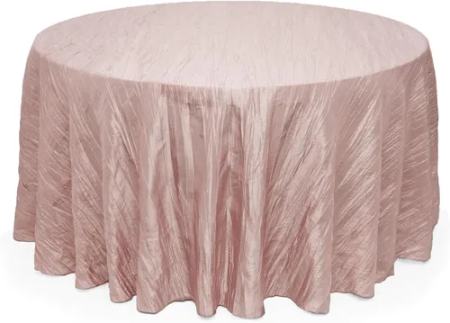 Vista 56 de YOUR CHAIR COVERS - Mantel redondo de 90 pulgadas con arrugas color rubor de tafetán – Elegante mantel brillante para bodas, fiestas y eventos