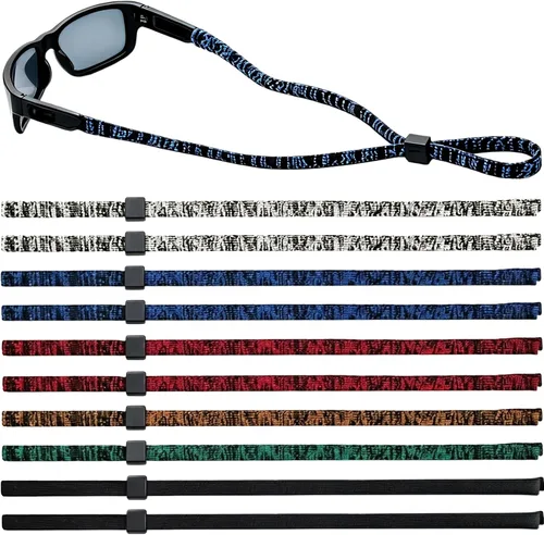 Vista 7 de Paquete de 10 correas ajustables para lentes alrededor del cuello, cordón universal para gafas, cadena para gafas de sol, cordón retenedor de gafas