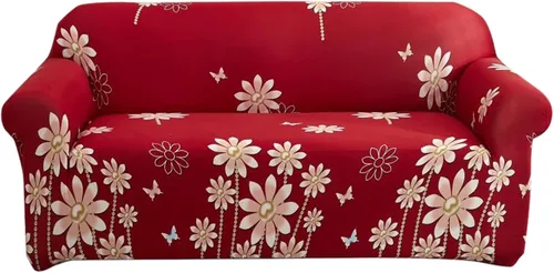 Vista 9 de Qubjus Funda elástica para sofá estampada, con una funda de cojín separada, de gran tamaño para sofás de 4 cojines, lavable, protector universal