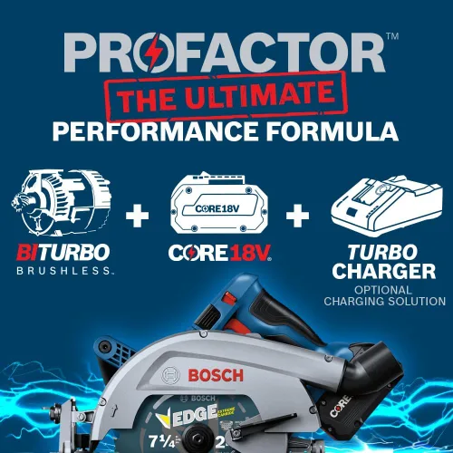 Vista 10 de BOSCH GKS18V-26LN PROFACTOR™ 18V 7-1/4 In. Hoja izquierda Sierra circular (herramienta desnuda)