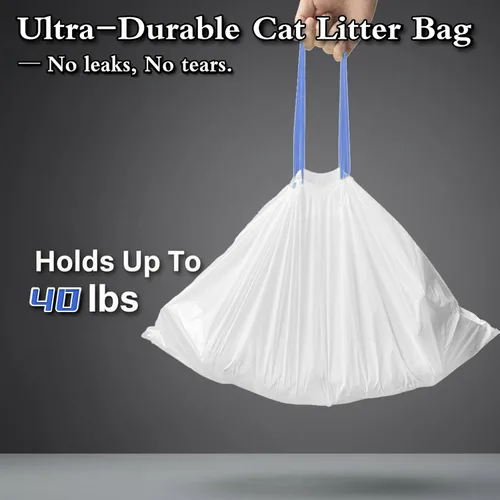 Vista 3 de Paquete de 48 bolsas de arena para gatos súper jumbo, extragruesas de 0.1 fl oz, a prueba de fugas, 46 x 18 pulgadas, forro de arena para gatos