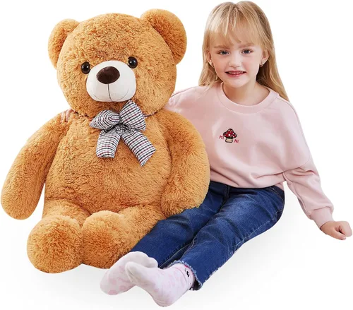 Vista 16 de IKASA Oso de Peluche Gigante Animal de Peluche Juguete de Felpa, 47 pulgadas Grande Lindo Jumbo Juguetes Suaves, Enorme Gran Esponjoso Gordo Negro