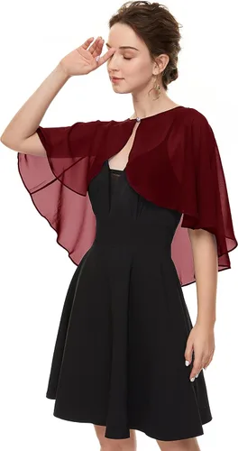 Vista 3 de Chales de gasa suave para cubrir el vestido de noche de boda para mujer