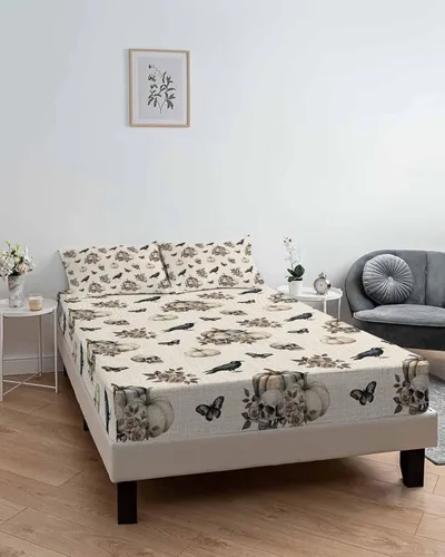 Vista 6 de Sábanas bajeras de bolsillo profundo de hasta 16 pulgadas, funda de colchón suave de Halloween con 1 funda de almohada decorativa para dormitorio