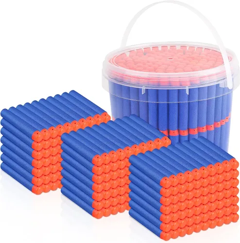Vista 12 de Pokiiulk Dardos Balas de Repuesto Compatibles con Pistolas Nerf, 1000 Piezas de Dardos de Espuma Compatibles con Fiesta Nerf con Bolsa de Malla