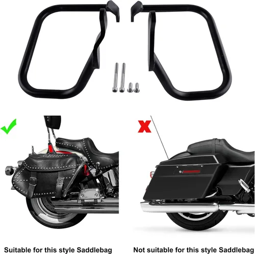 Vista 2 de TCMT Barra de protección para riel trasero para Harley HD Softail Heritage Softail Classic FLSTC 2000-2017 Night Train Softail Standard Springer