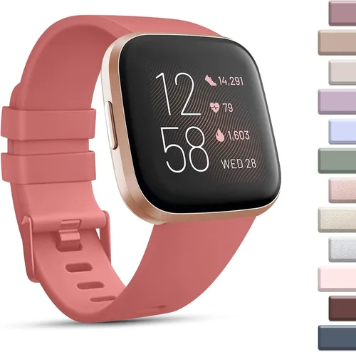 Vista 17 de Paquete de 8 correas deportivas compatibles con Fitbit Versa 2, correas de repuesto clásicas de silicona suave para reloj inteligente Fitbit Versa 2