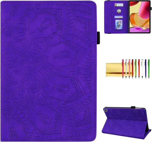 Vista 11 de Funda para tablet Amazon Fire Max 11 (13ª generación, 2023), funda protectora de piel sintética, delgada, ligera, triple soporte, magnética, rígida
