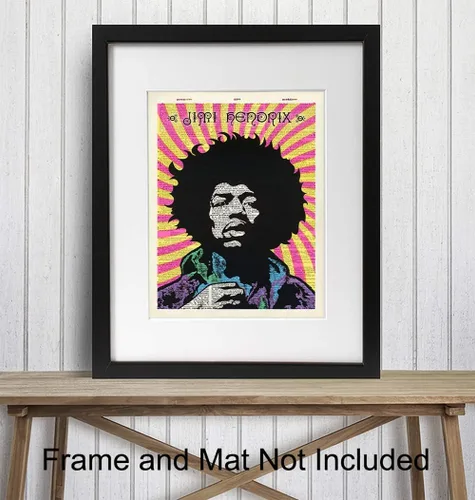Vista 2 de Jimi Hendrix - Impresión de diccionario psicodélico para pared, foto original de 8 x 10 pulgadas, decoración del hogar, regalo para música