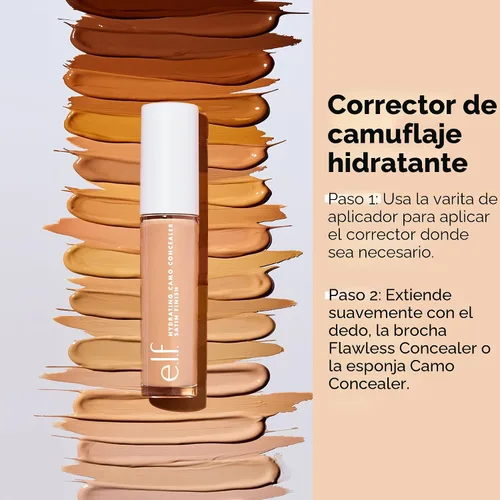 Vista 3 de e.l.f. Corrector de camuflaje hidratante, cubre manchas y círculos debajo de los ojos, cobertura completa y ofrece un acabado satinado, vegano