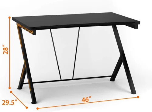Vista 3 de Tangkula Escritorio de computadora para juegos de 46 pulgadas, escritorio para computadora de oficina en casa, mesa de estudio para espacios