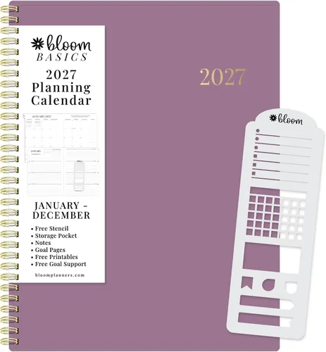 Vista 10 de Bloom Basics - Agenda 2027, año calendario (enero a diciembre) con Negro