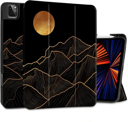 Vista 13 de DONGKE Funda para iPad Pro de 12.9 pulgadas 6ª generación 2022, soporte para lápiz integrado + soporte triple + encendido automático/apagado + funda