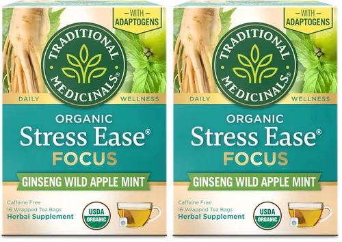 Vista 16 de Traditional Medicinals Orgánico, Stress Ease Calm con Adaptógenos, Ashwagandha y Honeybush - Promueve la Relajación - Kosher, Sin OGM, Sin Cafeína