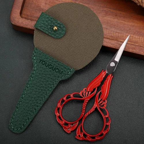Vista 2 de YOUGUOM Tijeras pequeñas para bordar, tijeras de costura para manualidades, tijeras de punta afilada para costura, roscado, manualidades