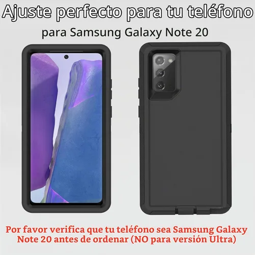 Vista 5 de Funda para Samsung Galaxy Note 20 (no para Note 20 Ultra), resistente funda protectora a prueba de polvo, a prueba de golpes, protección contra Negro