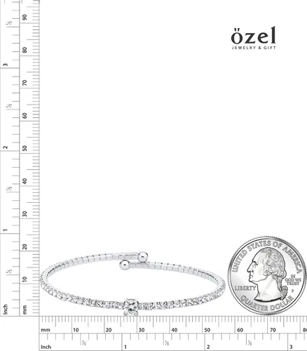 Vista 50 de OZEL - Pulseras para mujer, chapados en oro real de 18 quilates, pulseras de oro de cristal colorido para regalos