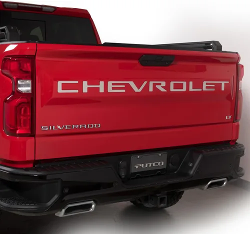 Vista 6 de Putco Kit de letras para puerta trasera Chevrolet – Platino negro – Letras estampadas – Compatible con Chevy Silverado 2019-2025