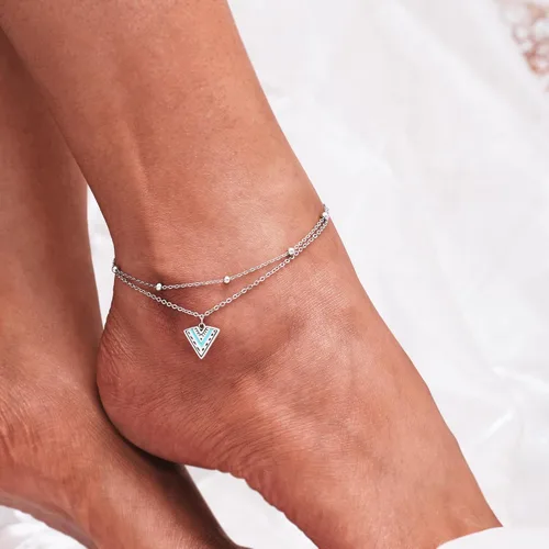 Vista 79 de CHIC & ARTSY Tobilleras de plata de ley S925 para mujer, pulsera de tobillo ajustable multicapa para playa, joyería de verano para mujer, de 10 a 11