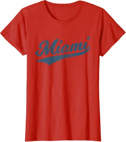 Vista 42 de Camiseta de estilo vintage de Miami Florida VARSITY SCRIPT Sports, gris, S