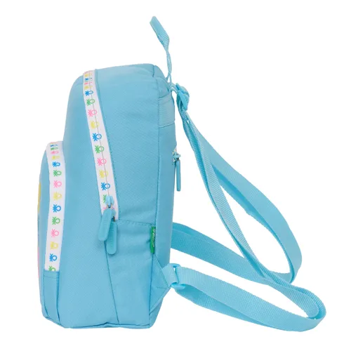 Vista 4 de Mochila Benetton Spring Mini Celeste 25 x 30 x 13 cm