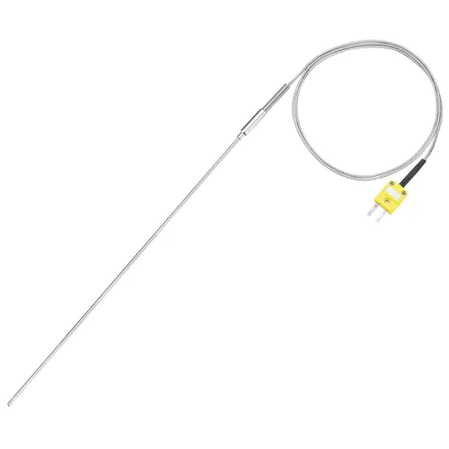 Vista 24 de MECCANIXITY Sonda de sensor de temperatura tipo K con termopar y enchufe, sonda de temperatura del medidor -50 a 1100°C (-58 a 2012°F), acero